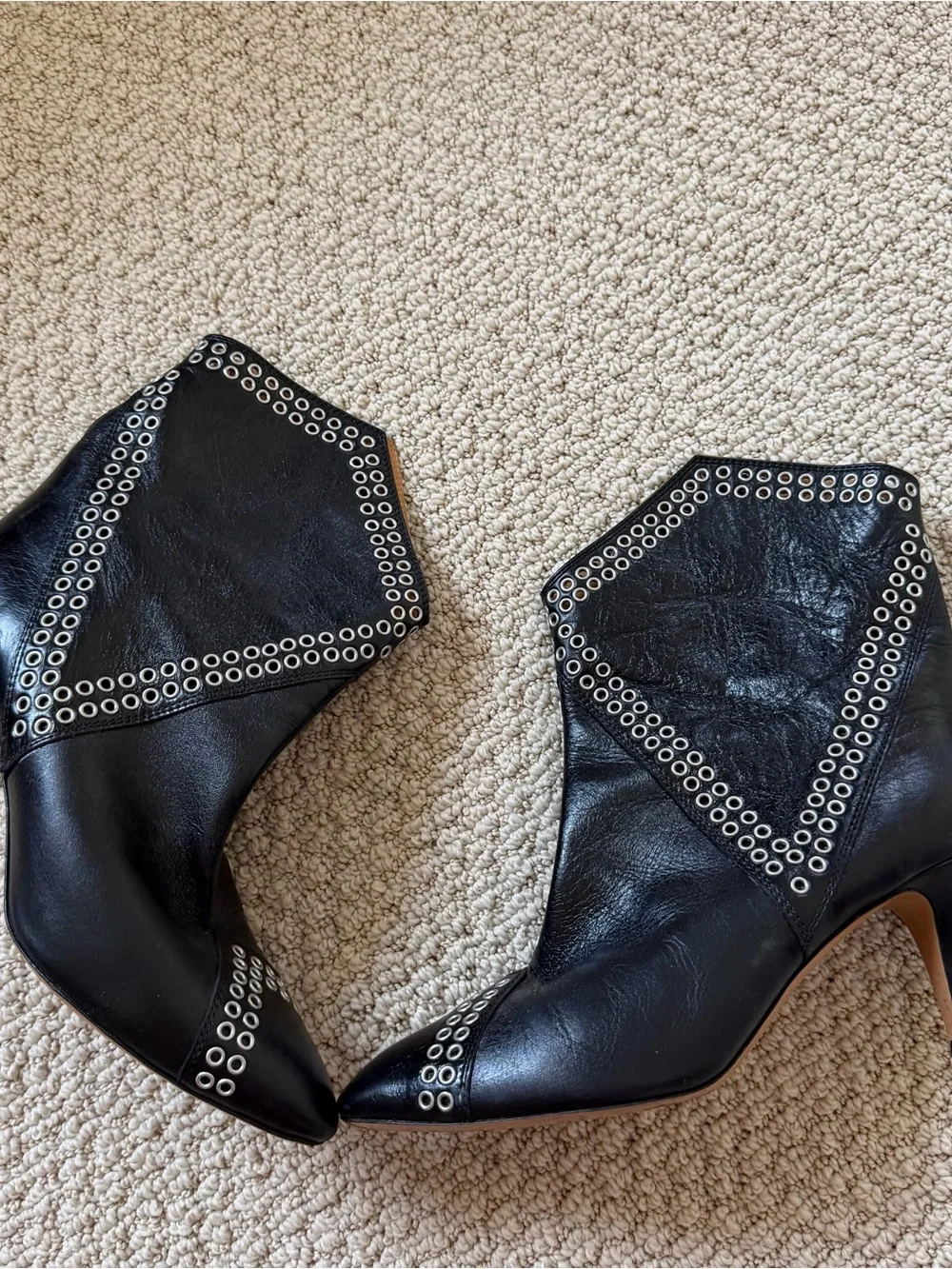 Isabel Marant leather Eyelet Trim Western Boots